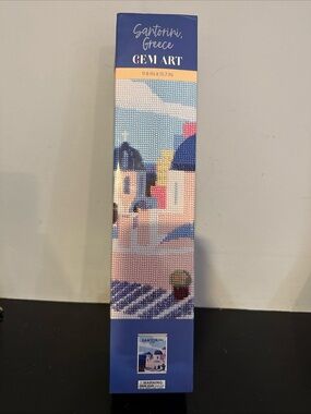 Eccolo Santorini Greece Gem Art Diamond Painting Kit - Blue, Pink, White